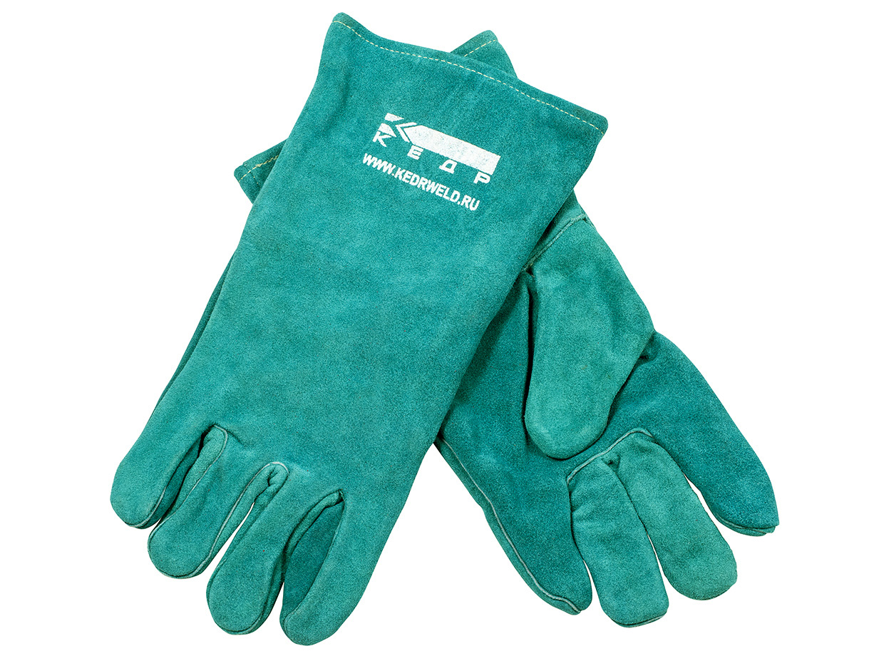 КЕДР Краги спилковые КЕДР КС-15 ЛЮКС, зеленые