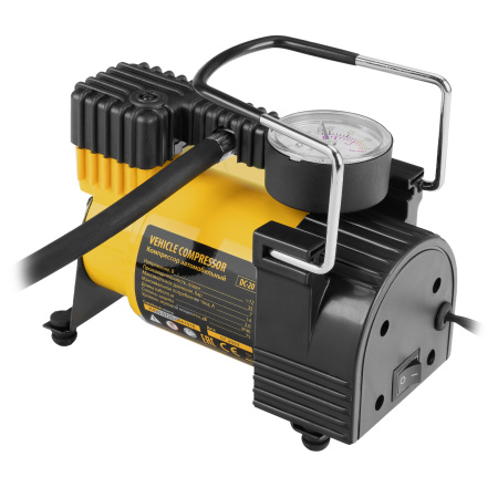 Компрессор автомобильный DС-20,12 В, 7 атм, 35 л/мин Denzel цена