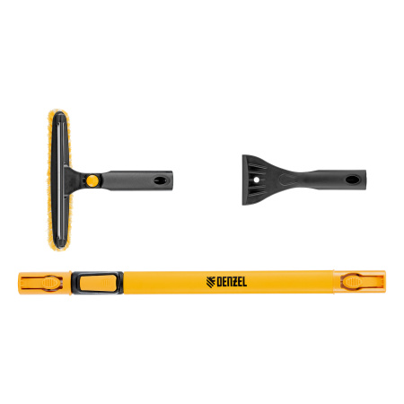 Щетка-сметка для снега со скребком, телескоп, поворотная голова, водосгон, 900-1200 мм Denzel цена