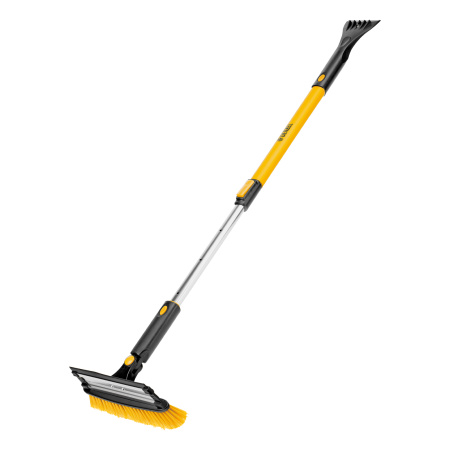 Щетка-сметка для снега со скребком, телескоп, поворотная голова, водосгон, 900-1200 мм Denzel цена