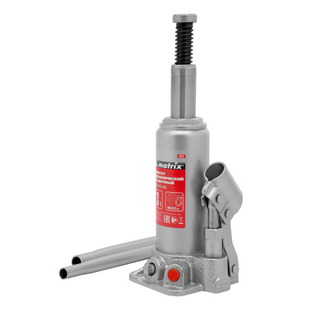 Домкрат гидравлический бутылочный, 3 т, высота подъема 194-372 мм, в пластиковый кейсе Matrix цена