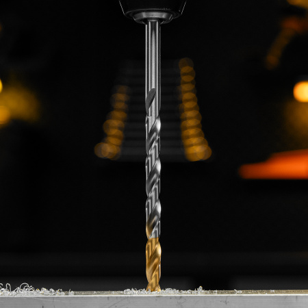 Сверло спиральное по металлу 8,5 х 165 мм, Р6М5, Golden Tip, удлиненное Denzel