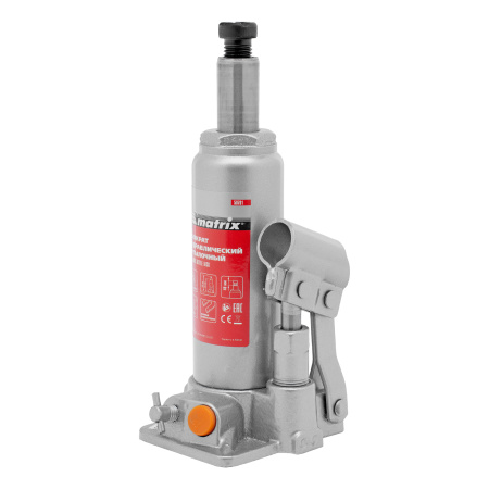 Домкрат гидравлический бутылочный, 2 т, h подъема 181-345 мм Matrix цена