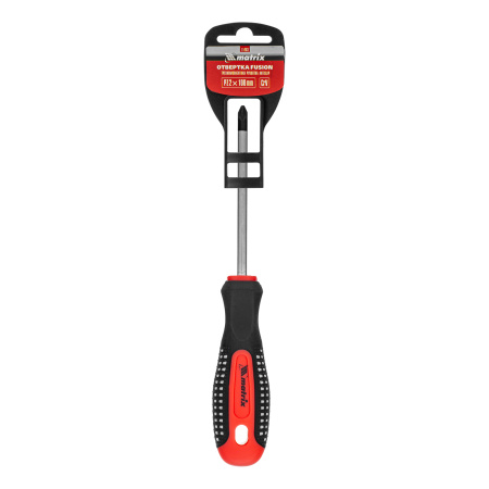 Отвертка Fusion, PZ2 x 100 мм, CrV, трехкомпонентная рукоятка "Anti slip" Matrix