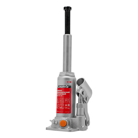 Домкрат гидравлический бутылочный, 2 т, h подъема 158-308 мм Matrix цена