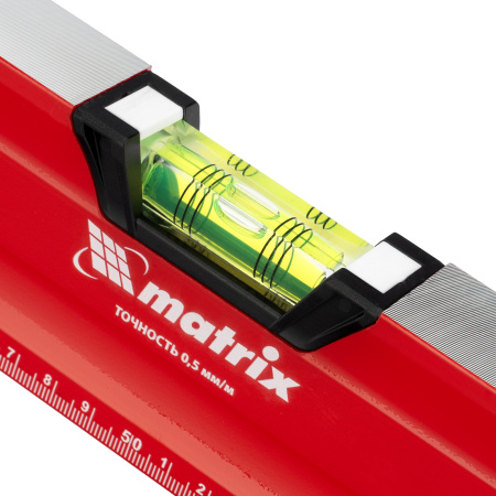 Уровень алюминиевый, магнит, фрезерованный, 3 глазка (1 зеркальный) двухкомпонентные рукоятки, 1000 мм Matrix цена