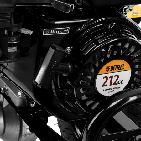 Мотоблок DPT-370X, 7 л.с, дисковое сцепление, ширина 90 см, глубина 35 см, фрез 3 х 4, ВОМ, передачи 3В/1Н Denzel