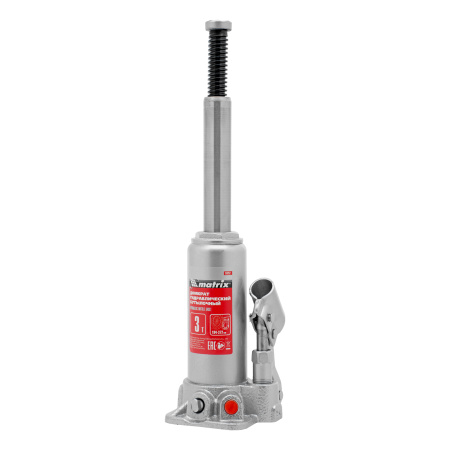 Домкрат гидравлический бутылочный, 3 т, высота подъема 194-372 мм, в пластиковый кейсе Matrix цена
