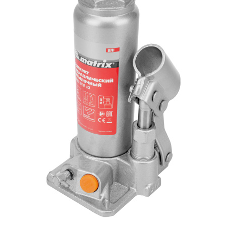 Домкрат гидравлический бутылочный, 2 т, h подъема 181-345 мм Matrix цена