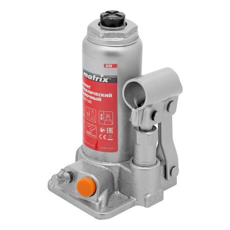 Домкрат гидравлический бутылочный, 2 т, h подъема 158-308 мм Matrix цена