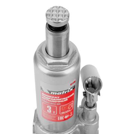 Домкрат гидравлический бутылочный, 3 т, высота подъема 194-372 мм, в пластиковый кейсе Matrix цена