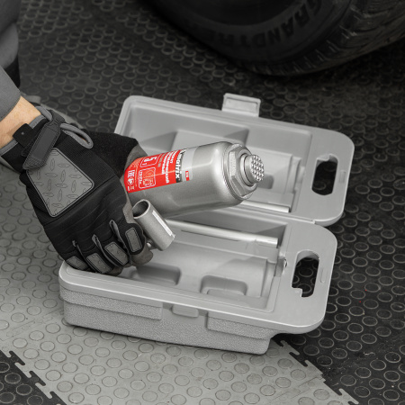 Домкрат гидравлический бутылочный, 5 т, высота подъема 216-413 мм, в пластиковый кейсе Matrix цена