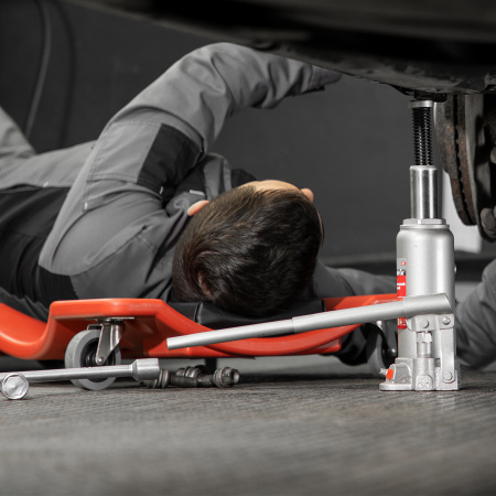 Домкрат гидравлический бутылочный, 5 т, высота подъема 216-413 мм Matrix цена