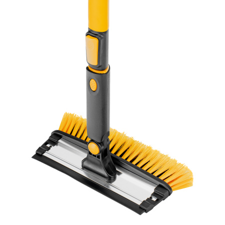 Щетка-сметка для снега со скребком, телескоп, поворотная голова, водосгон, 900-1200 мм Denzel цена