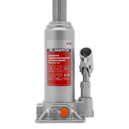 Домкрат гидравлический бутылочный, 4 т, h подъема 194-372 мм Matrix цена