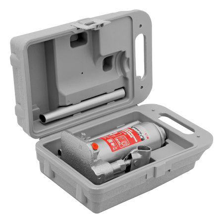 Домкрат гидравлический бутылочный, 3 т, высота подъема 194-372 мм, в пластиковый кейсе Matrix цена