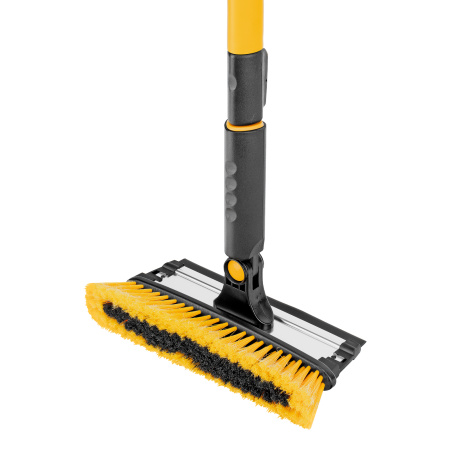 Щетка-сметка для снега со скребком, телескоп, поворотная голова, водосгон, 900-1200 мм Denzel цена