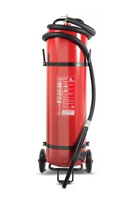 Огнетушитель порошковый ОП-80(з)-АВСЕ МИГ О2 на тележке с перекрывным стволом