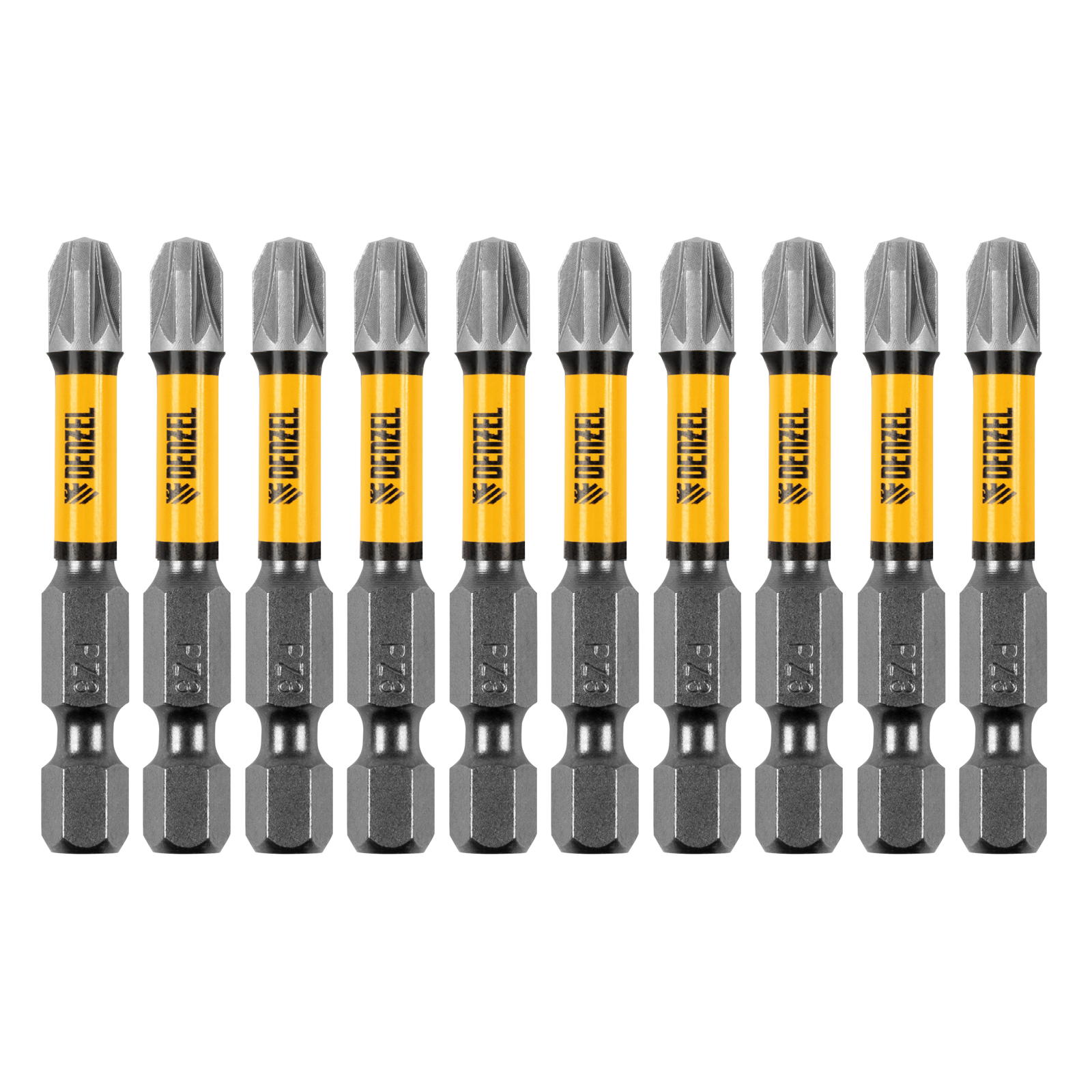 Бита IMPACT, PZ3x50 мм, лазерная обработка шлица, сталь S2, 10 шт., Е 6,3 Denzel