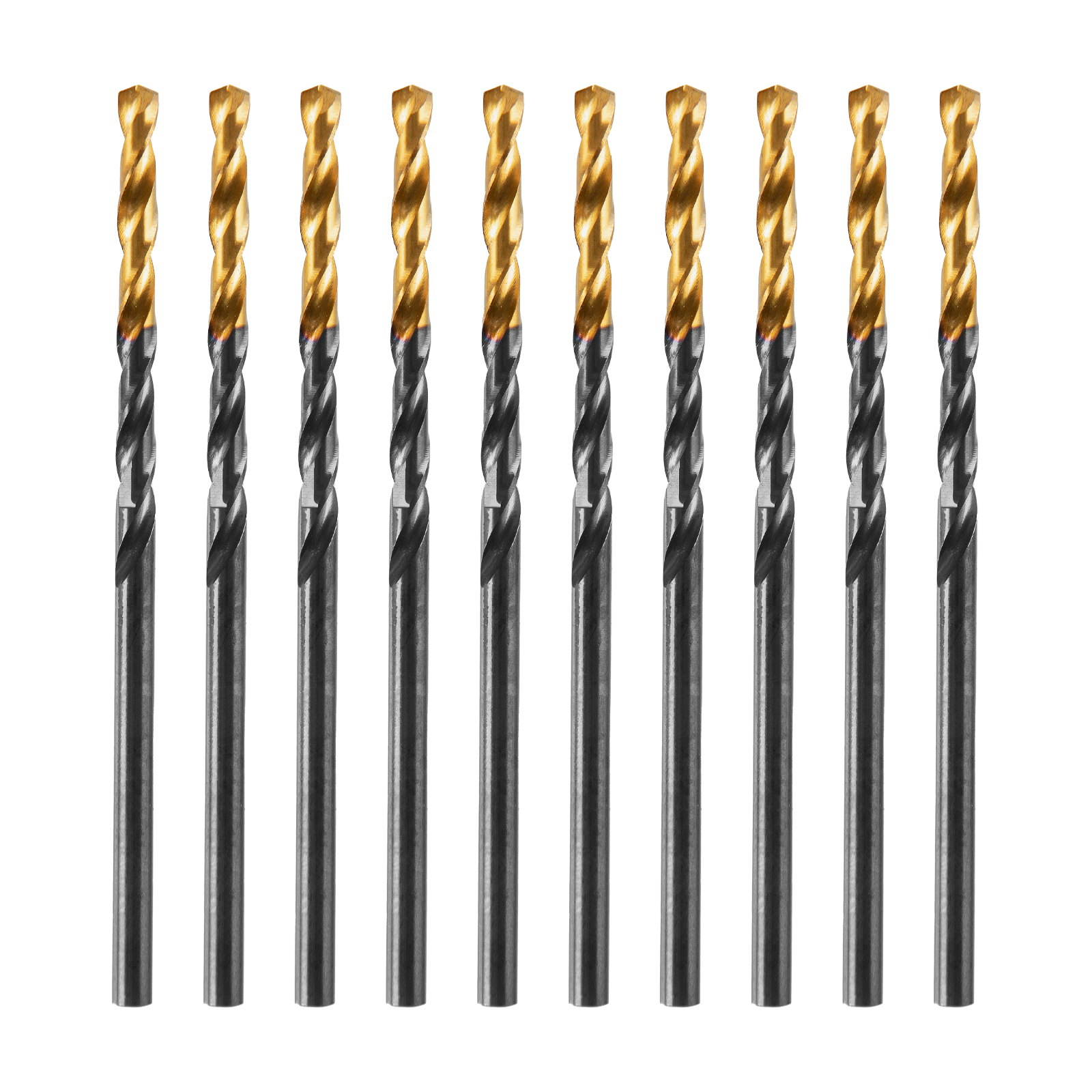 Сверло по металлу, 2,5 мм, HSS-Tin, Golden Tip, 10 шт. Denzel