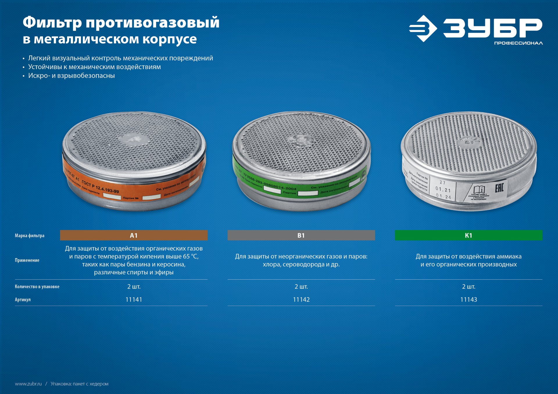 ЗУБР А1 фильтры для РПГ-67, два фильтра в упаковке 11141_z02 цена - Купить  в Москве