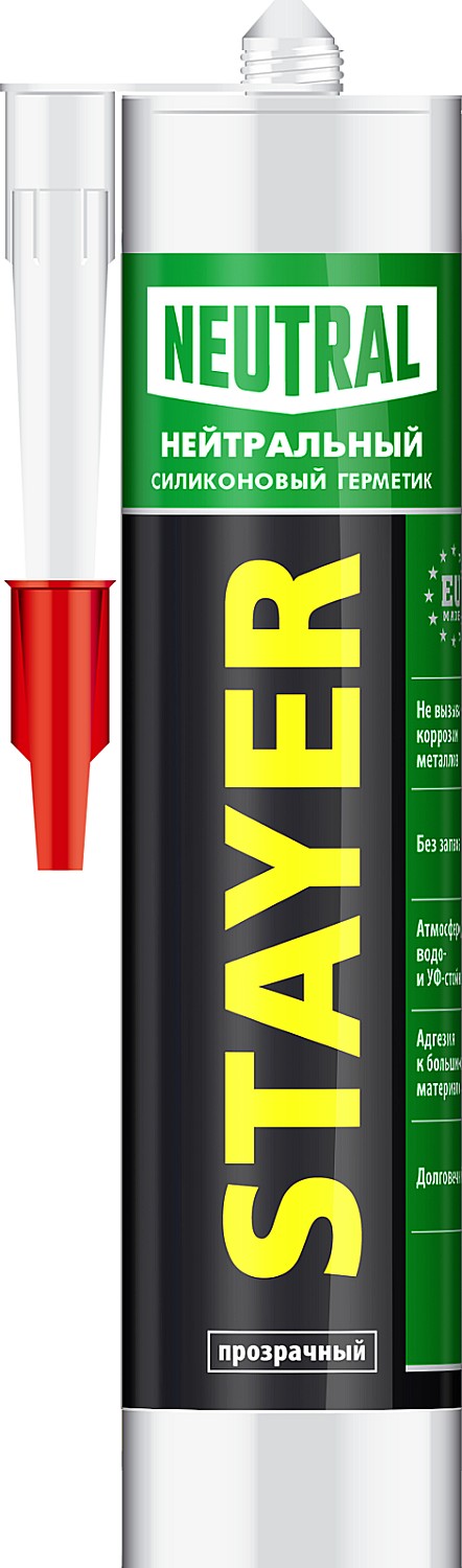 Силиконовый нейтральный герметик STAYER 260 мл прозрачный 41217-2_z01