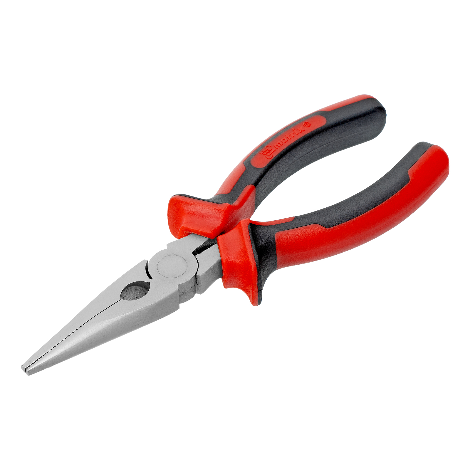 Длинногубцы прямые Nickel, 160 мм, никелированные, двухкомпонентные рукоятки Matrix