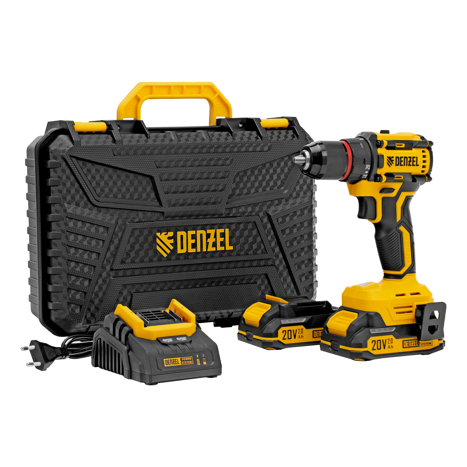 Дрель-шуруповерт аккумуляторная бесщет. CDH-BL-20, Li-Ion, 20 В// Denzel