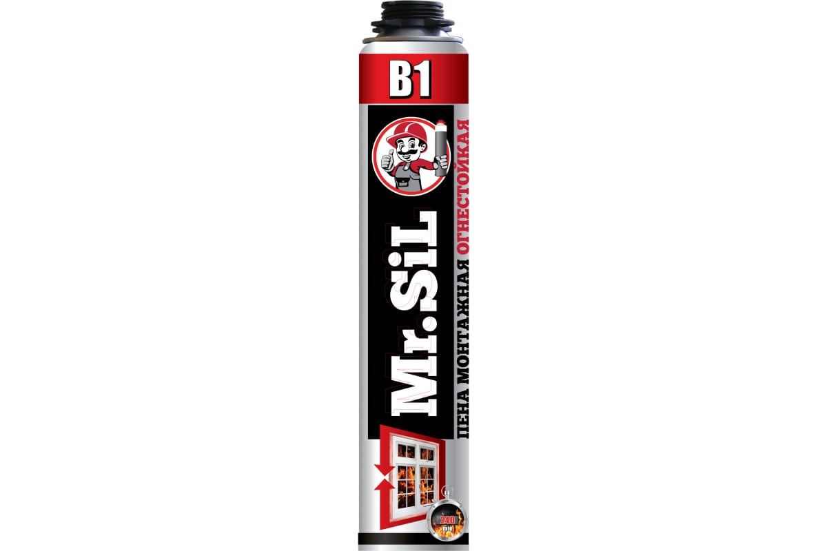 Огнеупорная монтажная пена Mr.SiL В1 профессиональная 750 мл 11005