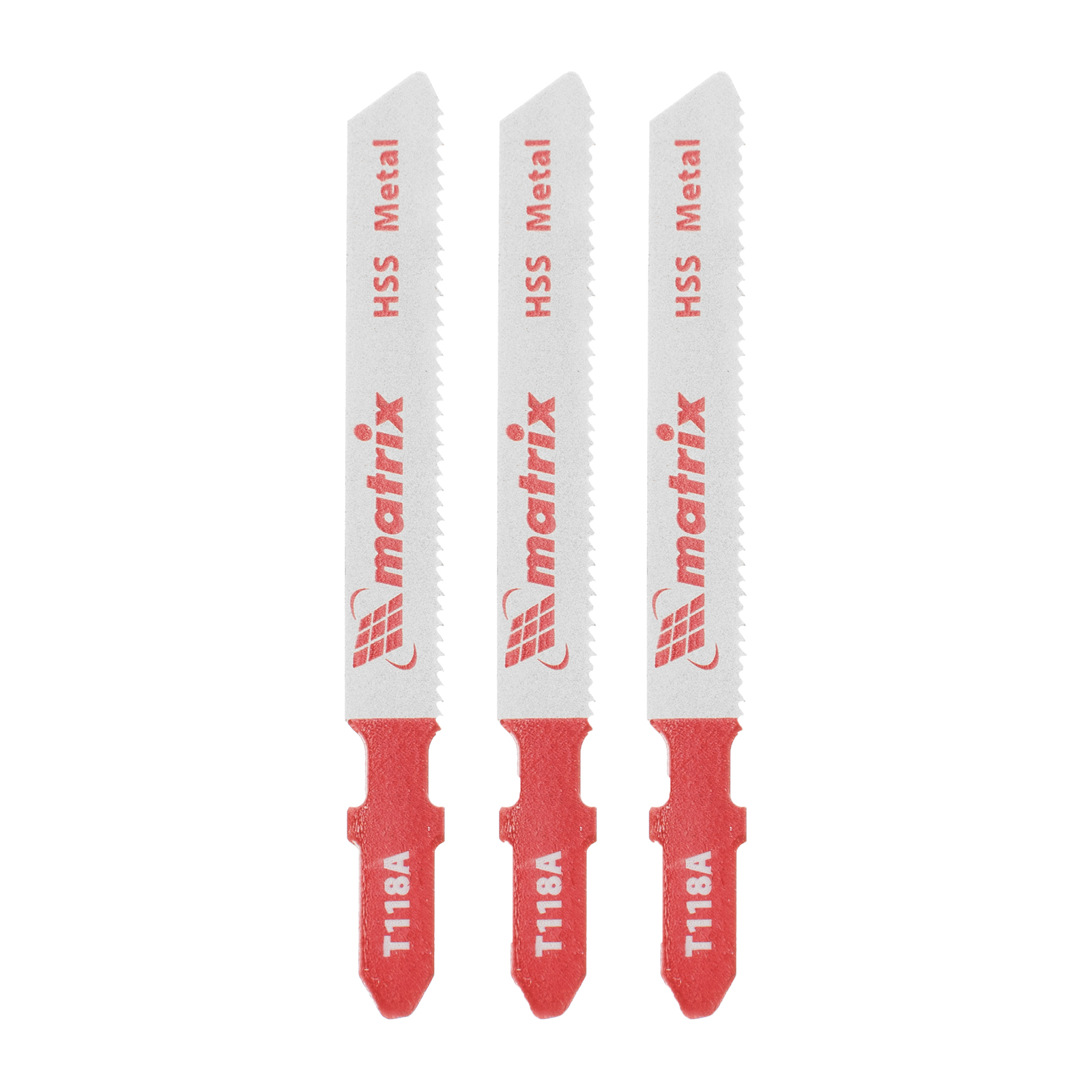 Полотна для электролобзика по металлу, 3 шт, T118A, 50 х 1.2 мм, HSS Matrix Professional