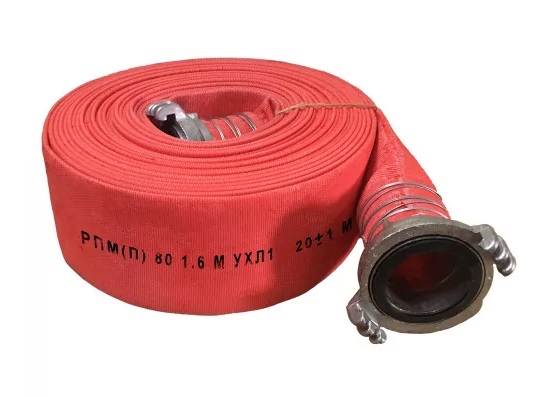 Рукав пожарный РПМ(П)-80-1,6-М-УХЛ1 в сборе с головками ГР-80ал, Типа Латекс