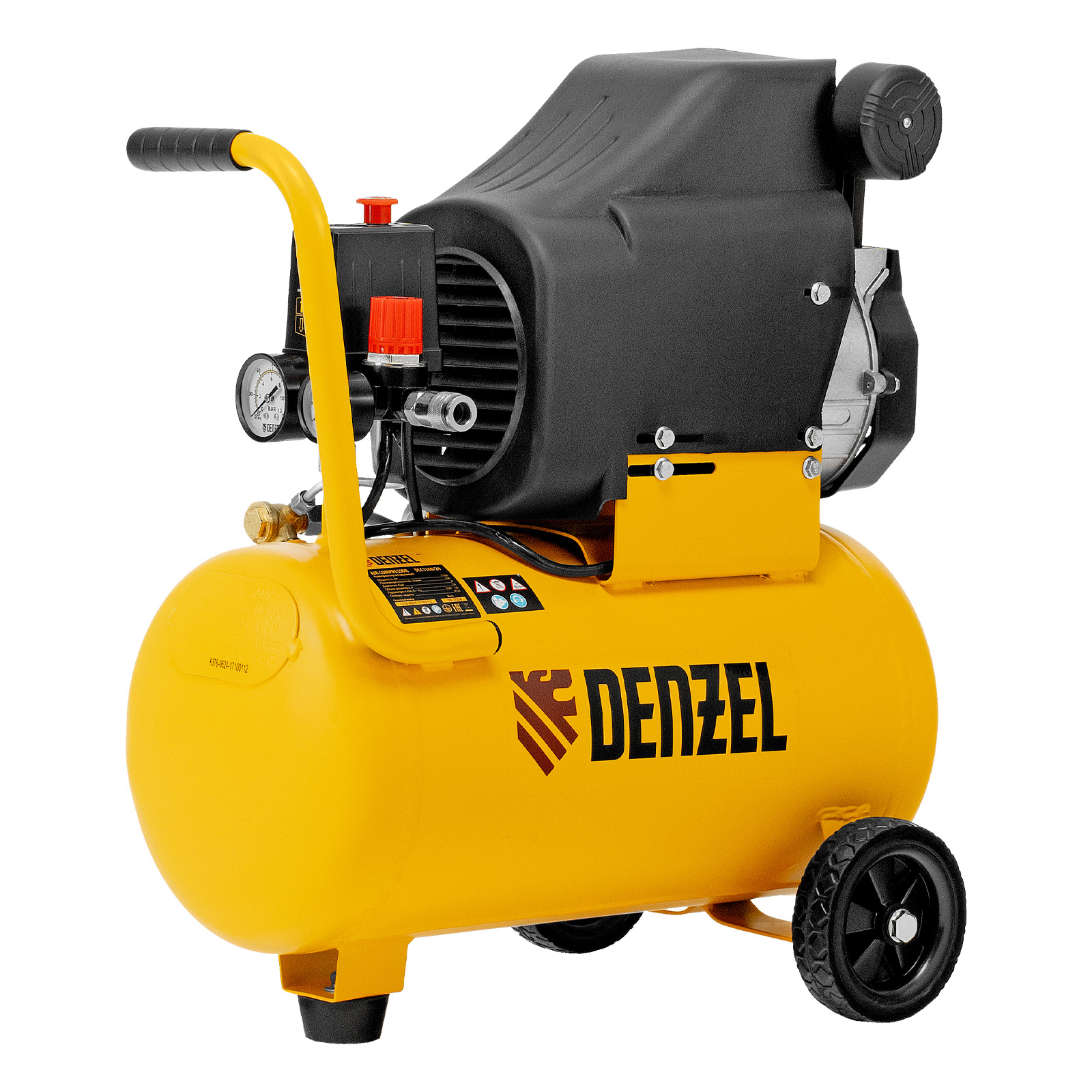 Компрессор воздушный DLC1300/24 безмасляный 1.3 кВт, 24 литра, 206 л/мин Denzel