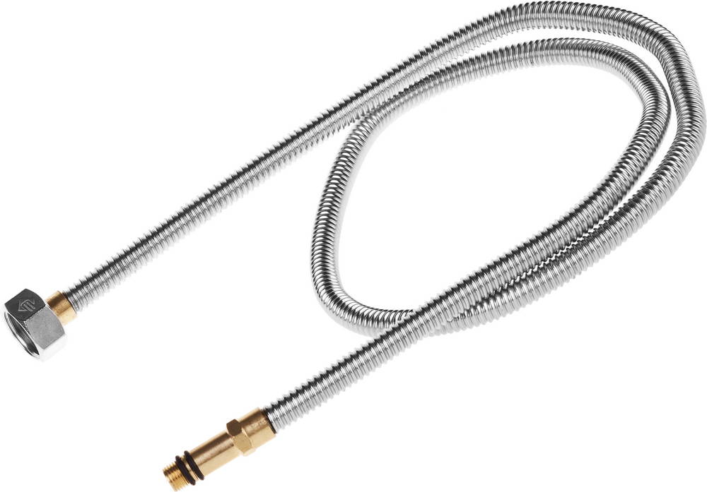 Подводка ЗУБР ″ЭКСПЕРТ″ сильфонная из нержавеющей стали, для смесителя, удлиненная, г/ш (гайка-штуцер), 1/2″, 1,0м