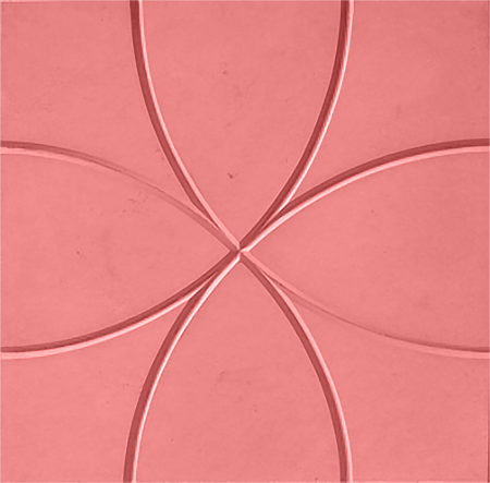 Тротуарная плитка Цветок 250х250х25 красная