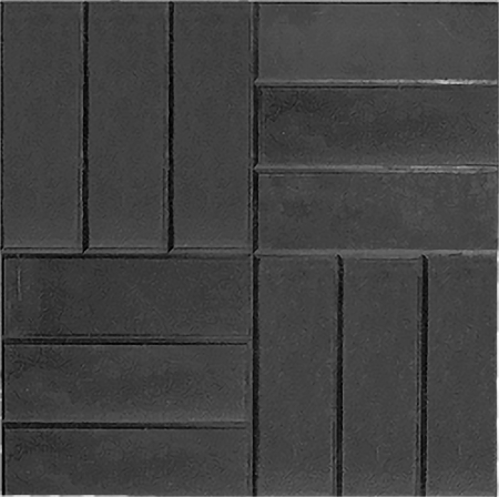 Тротуарная плитка 12 кирпичей 500х500х50 черная