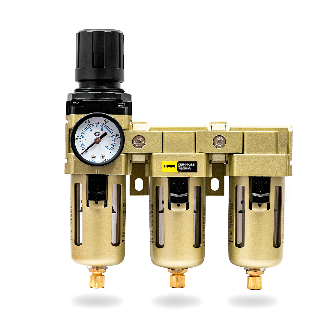 КЕДР Блок подготовки воздуха КЕДР СФ-25.5.1 (три фильтрующих элемента)