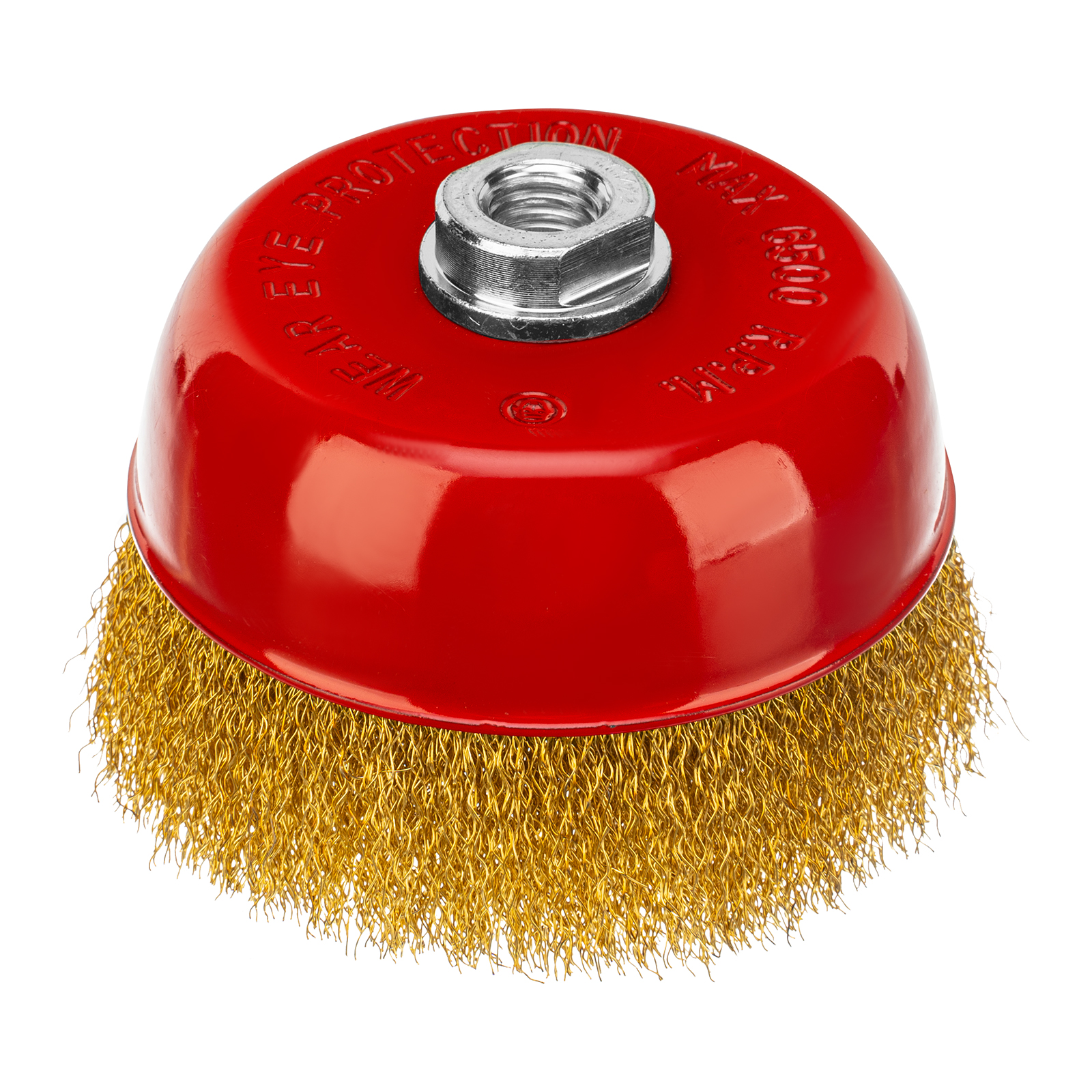 Щетка для УШМ, 125 мм, М14, "чашка", латунированная витая проволока Matrix