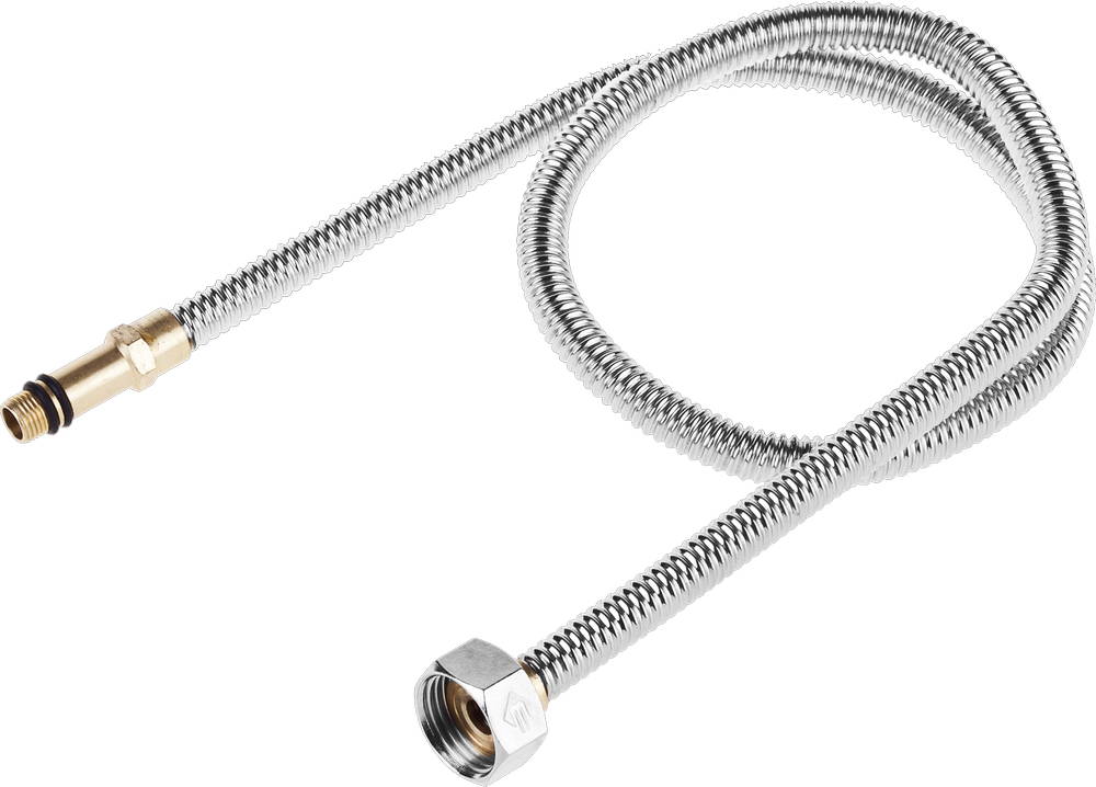 Подводка ЗУБР ″ЭКСПЕРТ″ сильфонная из нержавеющей стали, для смесителя, удлиненная, г/ш (гайка-штуцер), 1/2″, 0,8м