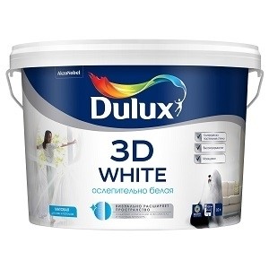 Краска DULUX ослепительно белая 3D White матовая 9л