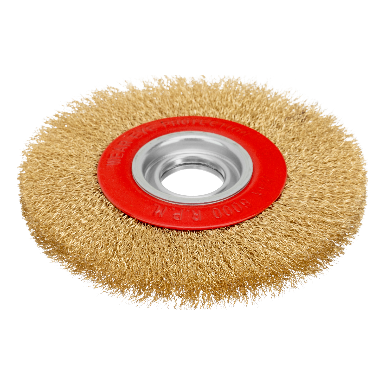 Щетка для точила, 175 мм, посадка 32 мм, плоская, латунированная витая проволока Matrix