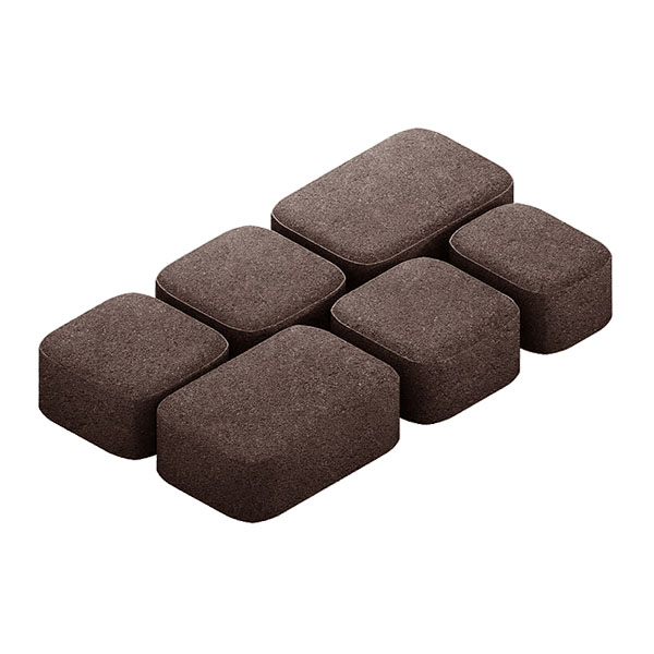 Тротуарная плитка Старый город классика 60 мм коричневый