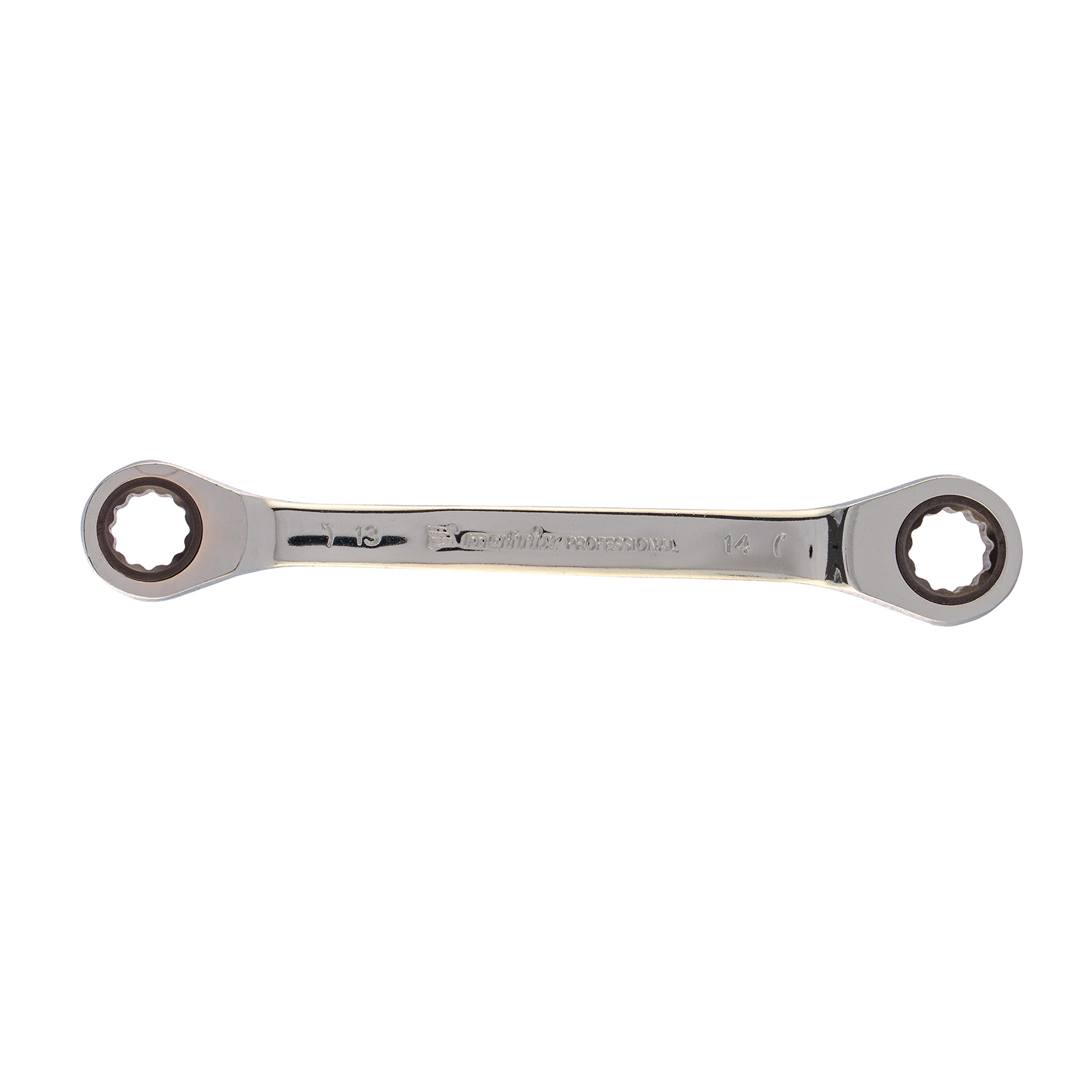 Ключ накидной трещоточный, 13 x 14 мм, CrV, зеркальный хром Matrix