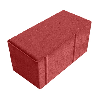 Тротуарная плитка Брусчатка 200х100х80 мм красный