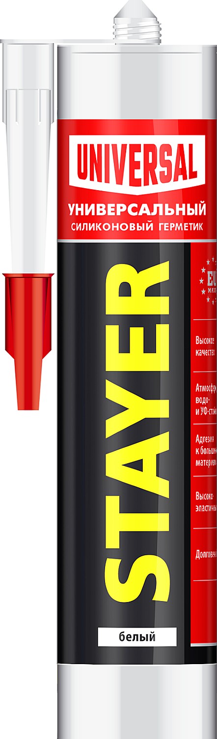 Силиконовый герметик универсальный STAYER 260 мл белый 41213-0_z01