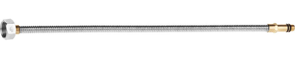 Подводка ЗУБР ″ЭКСПЕРТ″ сильфонная из нержавеющей стали, для смесителя, удлиненная, г/ш (гайка-штуцер), 1/2″, 0,4м