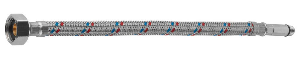 Подводка гибкая ЗУБР для воды, к смесителям, оплетка из нержавеющей стали, удлиненная, г/ш 0,8м