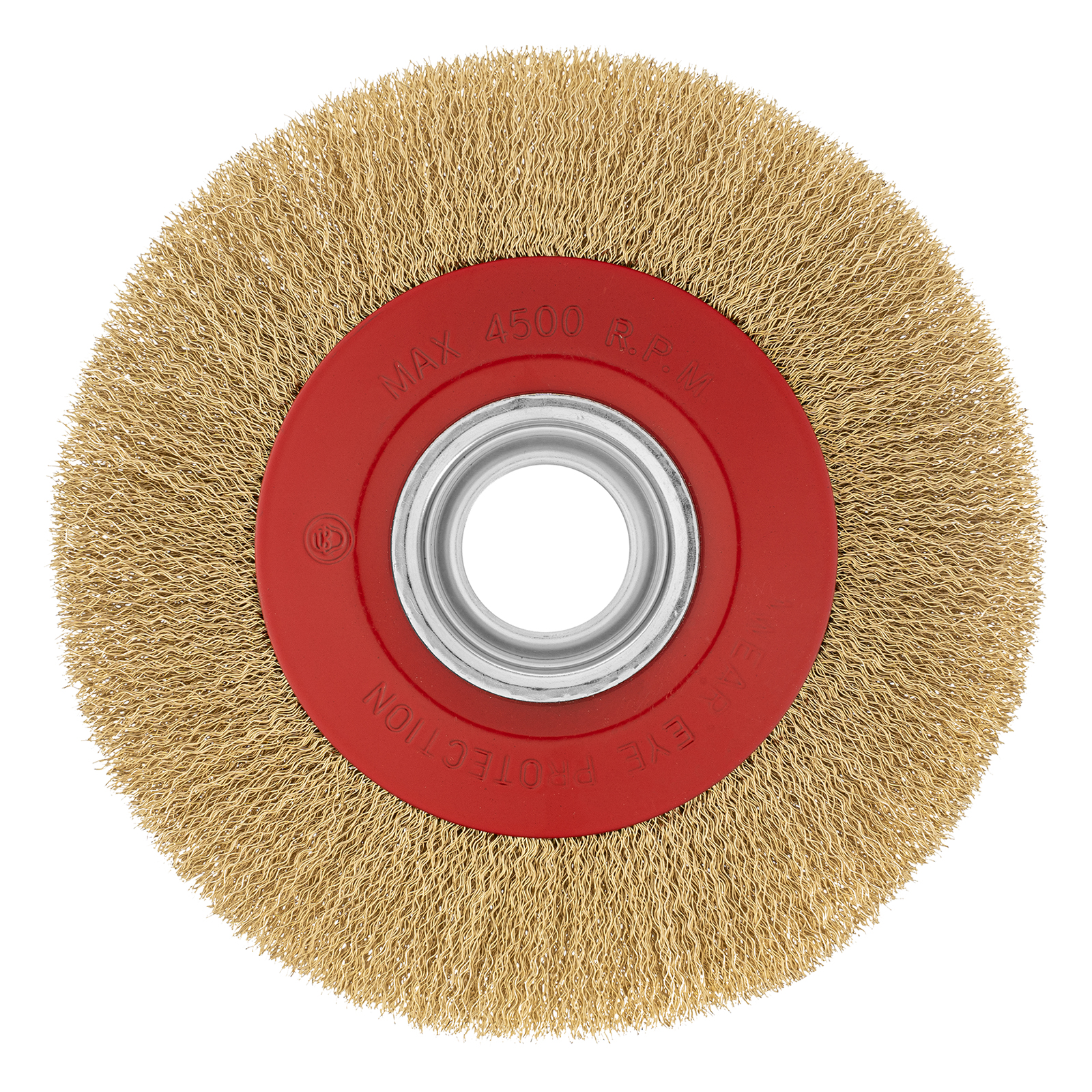 Щетка для точила, 200 мм, посадка 32 мм, плоская, латунированная витая проволока Matrix