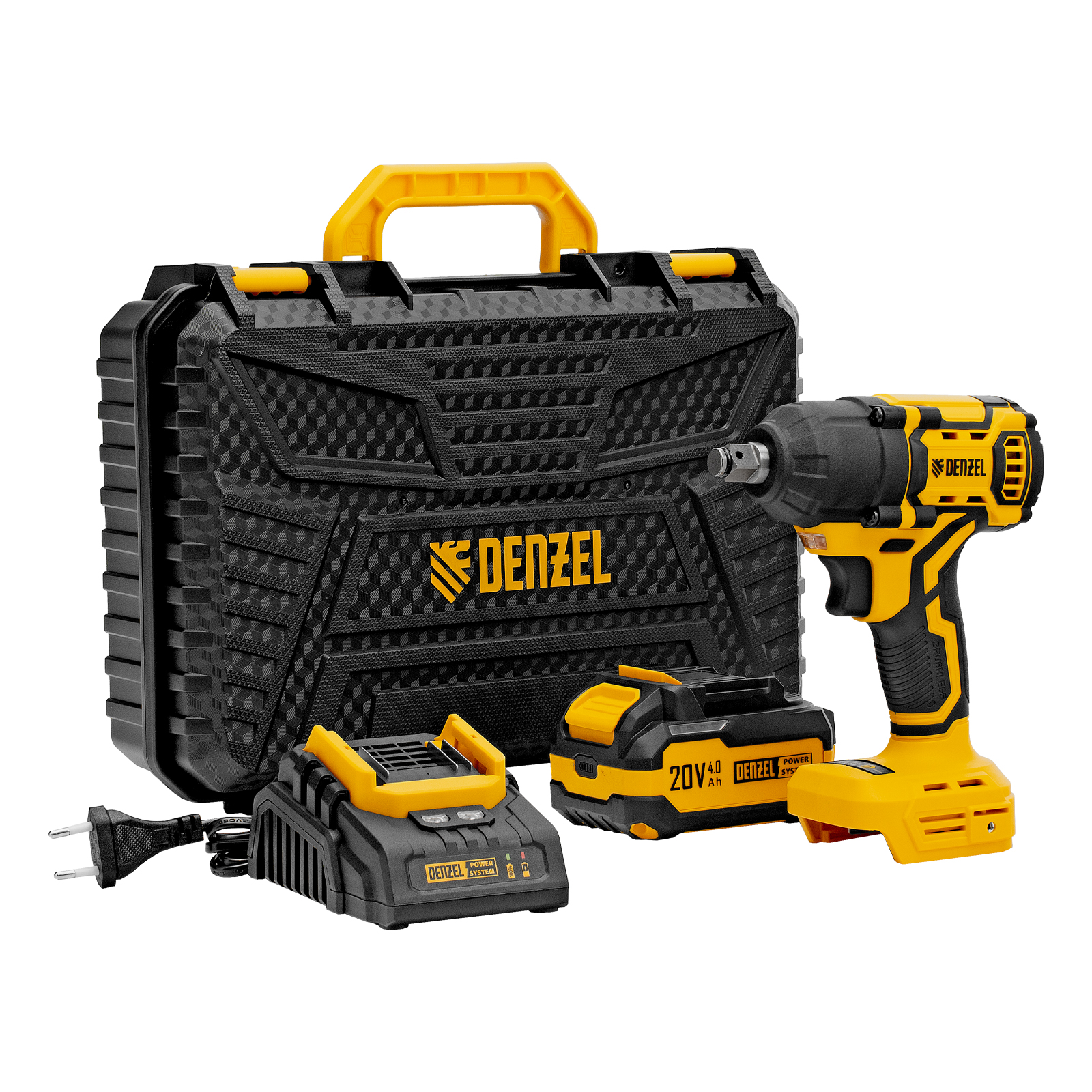 Гайковерт ударный аккумуляторный бесщет. CIWH-BL-20-500, Li-Ion, 20 В Denzel