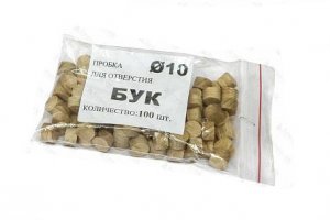 Пробка деревянная Бук d-10 мм. 10шт/упак.