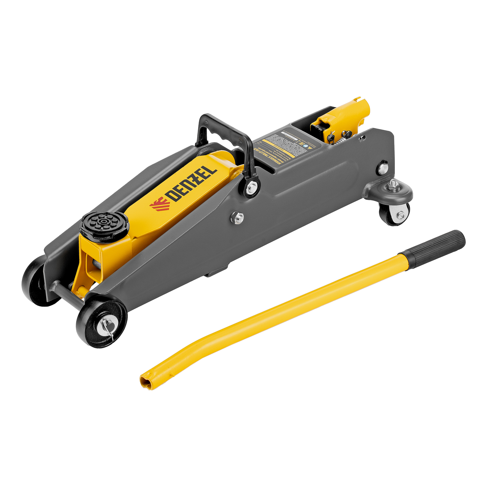 Домкрат гидравлический подкатной, 2 т, 135-385 мм Denzel